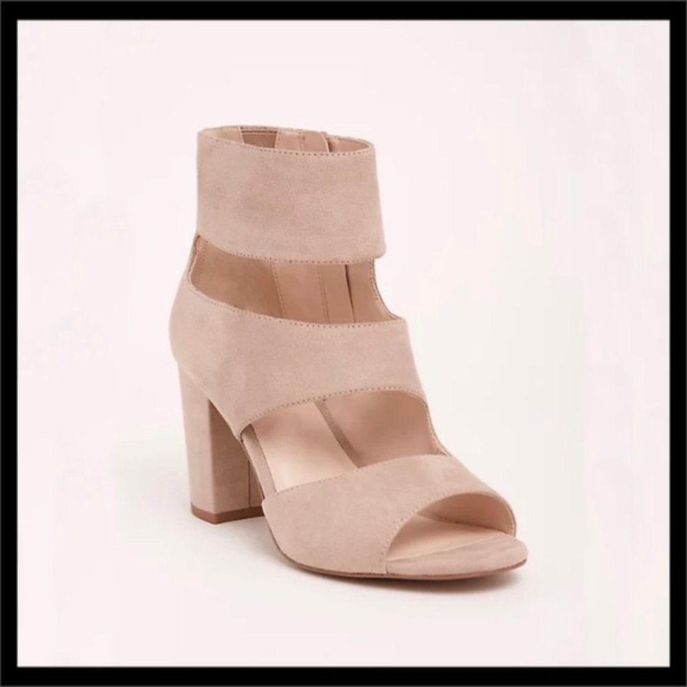 Torrid Faux Suede Cutout Peep Toe Heel
